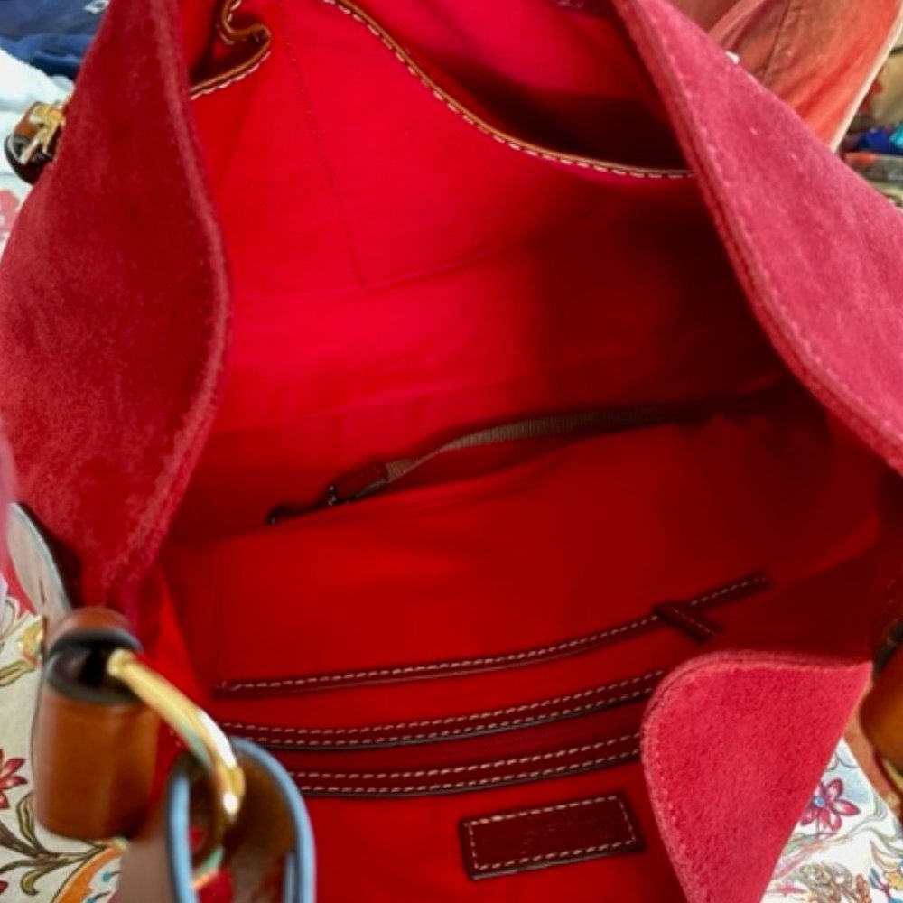 NWOT Dooney & Bourke - Red Suede Cooper Hobo - Picture 6 of 6